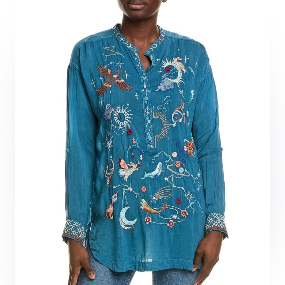 Johnny Was Button Down, NWT, S, Embroidered Tunic $300MSRP